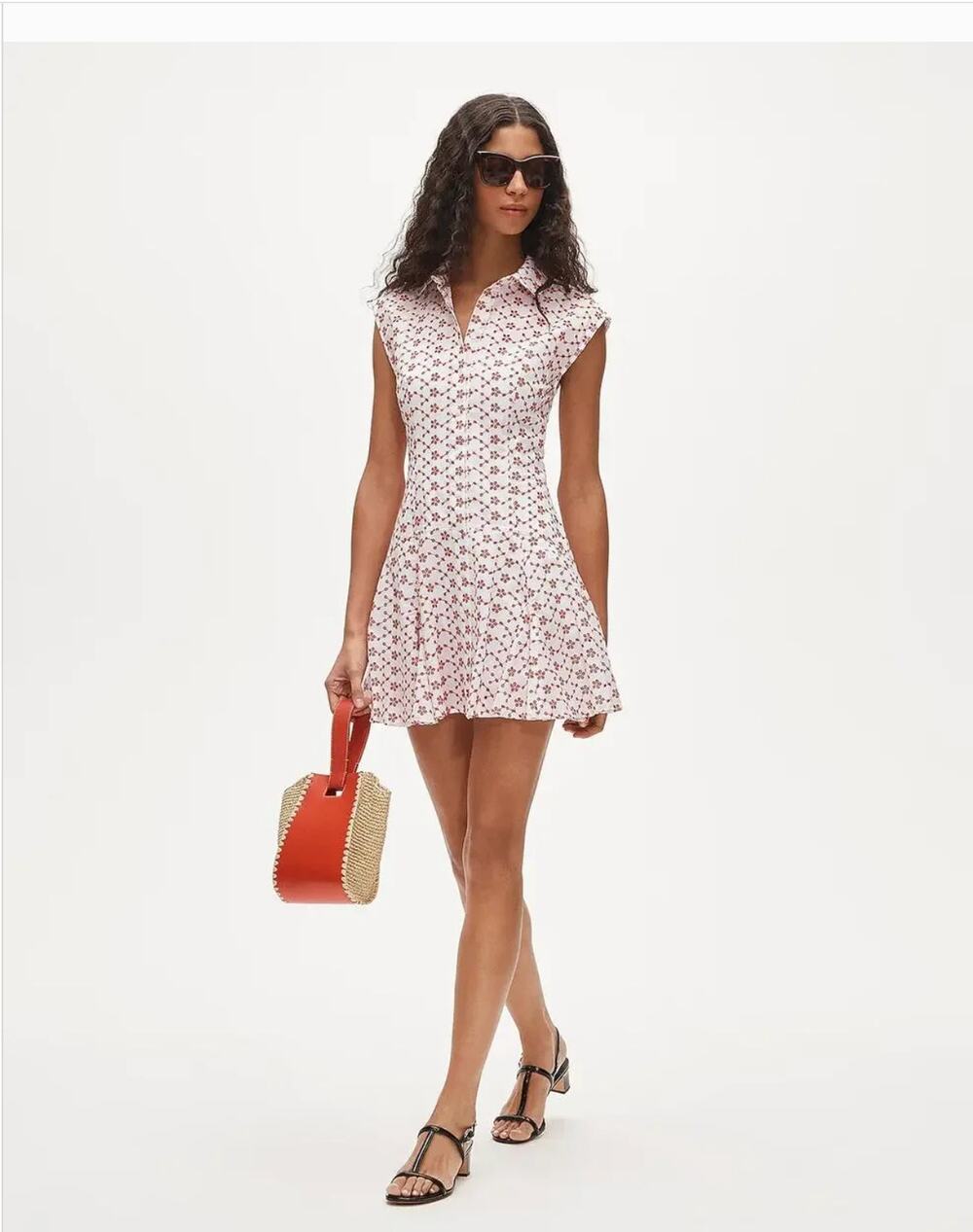 J Crew Eyelet Shirt-Dress 10 NWT Red White Floral Western Coastal Prep CS929